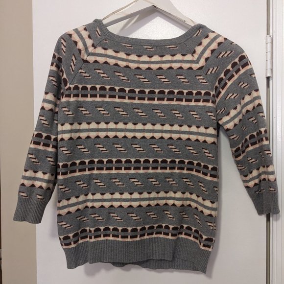 Patterned Grey and Pink Sweater - Picture 3 of 4